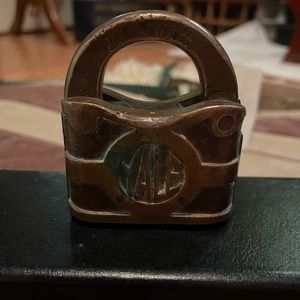 Lock Old Vintage Brass Padlock Yale
